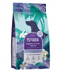 Сухой корм для взрослых собак средних и крупных пород с индейкой, ягненком и черникой, Medium&Large Adult, Turkey&Lamb, 3кг