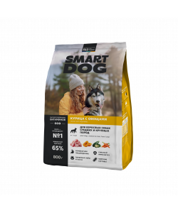 Сухой корм для взрослых собак средних и крупных пород с курицей, for adult dogs medium&maxi breed with chicken, 0.8кг