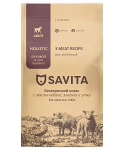 Беззерновой корм для взрослых собак 3 вида мяса с кабаном, ягненком и уткой, GRAIN FREE, 3 MEAT RECIPE ADULT, 1кг