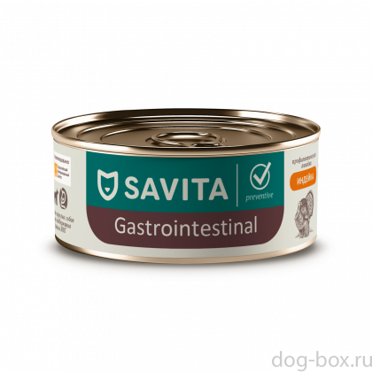 SAVITA prof консервы Gastrointestinal для собак поддержание здоровья ЖКТ с индейкой. Ветеринарный, диетический, 100г-0