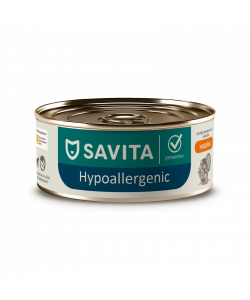 SAVITA prof консервы Hypoallergenic для собак при пищевой аллергии с индейкой. Ветеринарный, диетический, 100г