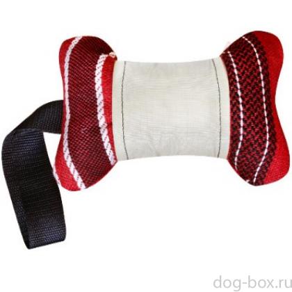 Игрушка для собак кость с ручкой с пластиковой бутылкой внутри 30 см текстиль-0