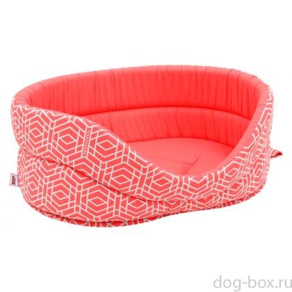 Лежанка "Геометрия" бязь, коралловая-0