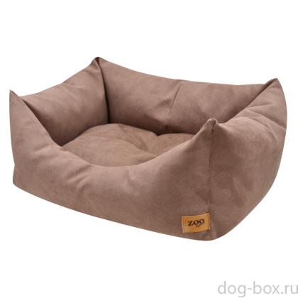 Лежанка пухлик "Classic" искусственная замша, коричневая-0