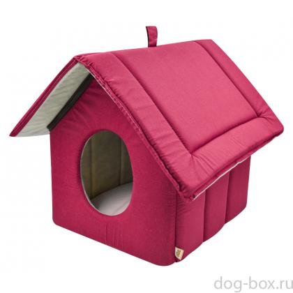 Дом изба на молнии поплин, бордо, 33*33*40 см -0