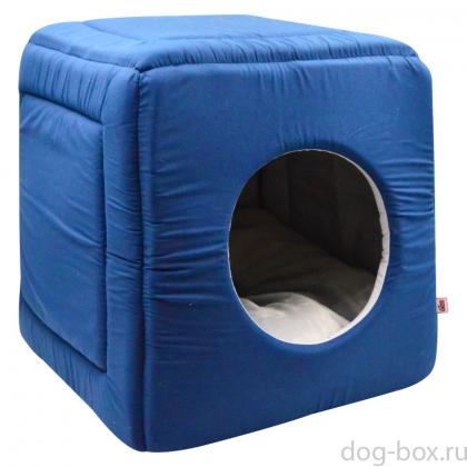 Дом куб-трансформер поплин, темно-синий, 50*50*48 см -0