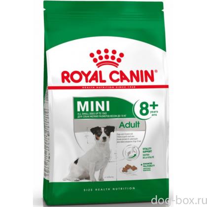 Для пожилых собак малых пород (до 10 кг): старше 8лет (Mini Adult 8+), 2кг-0