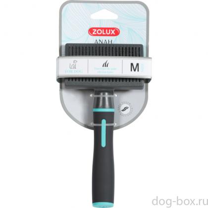 Щетка-пуходерка самоочищающаяся для собак средняя, М, 10*5*27см-0