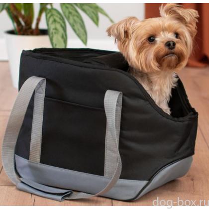 Сумка-переноска "Джойс" с карманом 18*35*h23см, черная-0