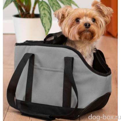 Сумка-переноска "Джойс" с карманом 20*41*h27см, серая-0