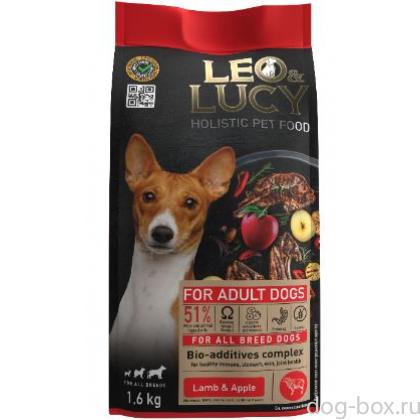 Сухой холистик корм для собак всех пород с ягненком, яблоком и биодобавками-0