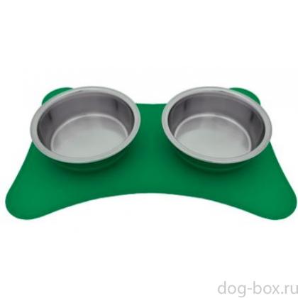 Двойная миска "Харо" зеленая, 2*300мл-0