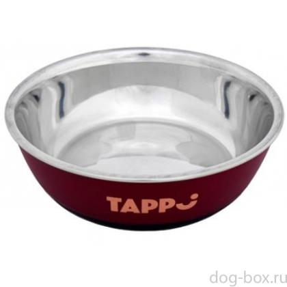 Глубокая нескользящая миска, бордовая,  875мл-0