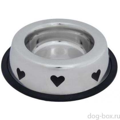 Металлическая миска с резинкой "Heart", 425 мл-0