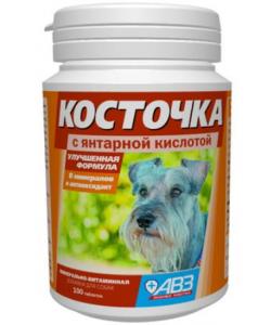 Подкормка для собак Косточка с янтарной кислотой 100таб.