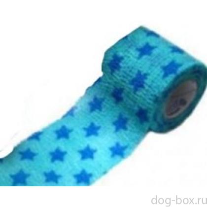 Бинт самофиксирующийся VETЗАБОТА 5см х 4,5м, голубой и звёзды-0