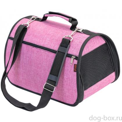 Сумка-переноска жёсткая "PRESTIGE" №1 36*22*22см с карманом, розовая-0