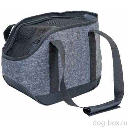 Сумка-переноска "Джойс" с карманом 18*35*h23см, темно-серая-0