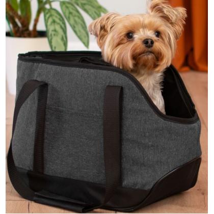 Сумка-переноска "Джойс" с карманом 18*35*h23см, темно-серая-1