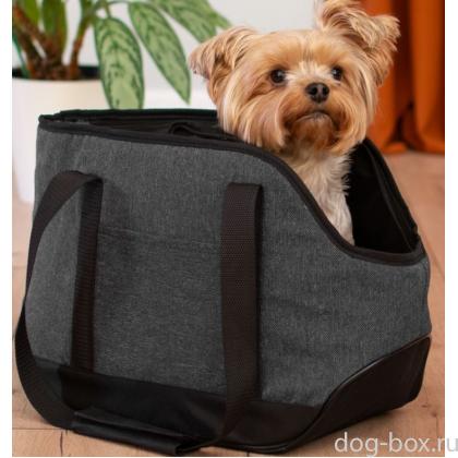 Сумка-переноска "Джойс" с карманом 20*41*h27см, темно-серая-0