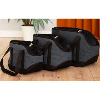 Сумка-переноска "Джойс" с карманом 20*41*h27см, темно-серая-3