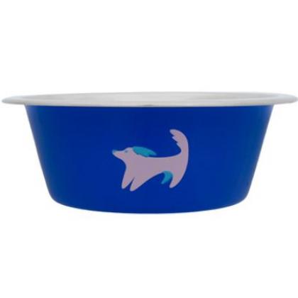 Металлическая миска с рисунком, синяя, 240 мл-1