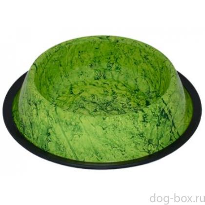 Миска с нескользящим покрытием "Катора", зеленый гранит, 710мл-0