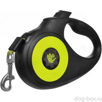 Рулетка-ремень "Кан" для собак до 50кг, 5м, светоотражающая-0