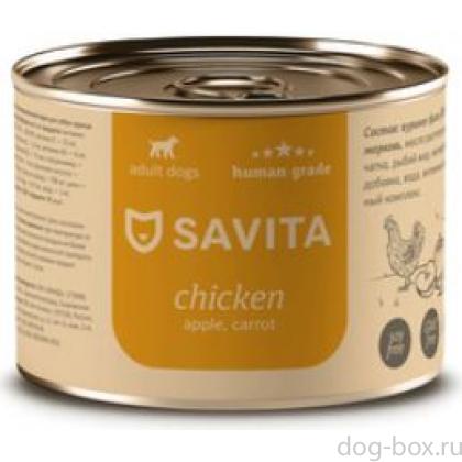 Консервы для собак «Курица с яблоком и морковью»-0