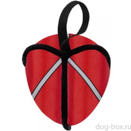 Игрушка для собак "Гэп", красный мяч со светоотражающей полоской, 18*15см-0