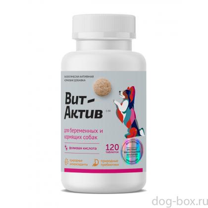 Биологически активная кормовая добавка Вит-Актив для беременных и кормящих собак, 120 таб-0