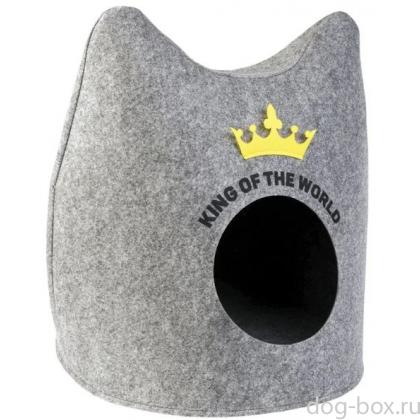 Домик для животных ECO "Ушастик с короной", войлок, 46*46*43см-0