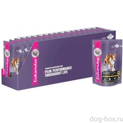 Упаковка 24шт. Паучи для щенков с курицей в соусе-0