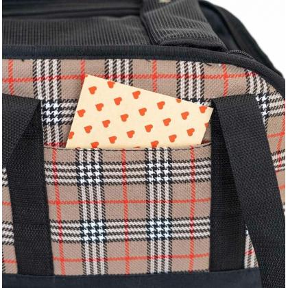 Сумка-переноска "Джойс" с карманом 20*41*h27см, клетчатая-1