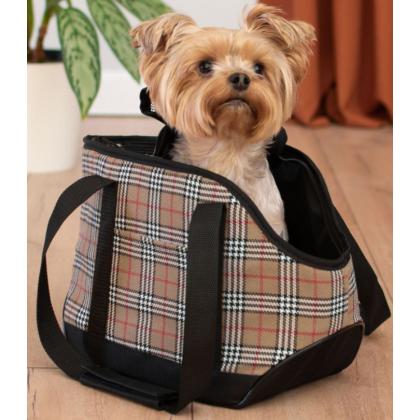 Сумка-переноска "Джойс" с карманом 20*41*h27см, клетчатая-3