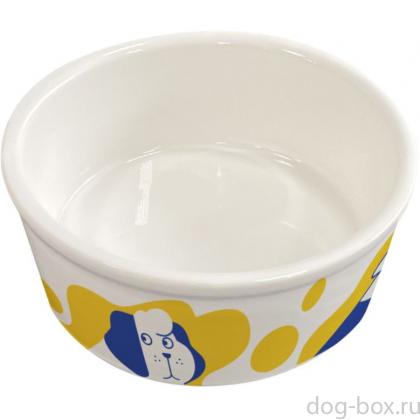 Керамическая миска 450 мл, 6*14см, желтая-0