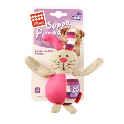 Игрушка для маленьких собак Зайка с пищалкой 15 см, серия SUPPA PUPPA (85023)-2