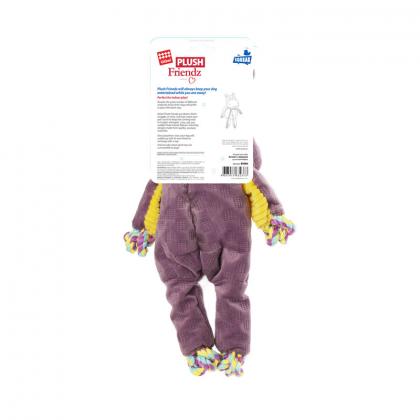 Игрушка для собак Бегемот с веревкой 34см, серия PLUSH FRIENDZ (85066)-1
