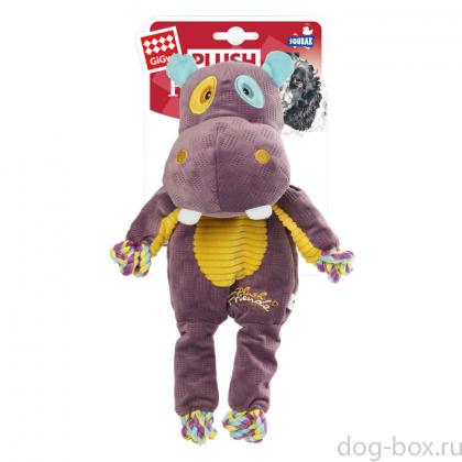 Игрушка для собак Бегемот с веревкой 34см, серия PLUSH FRIENDZ (85066)-0