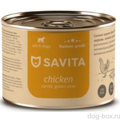 Консервы для собак «Курица с морковью и зеленым горошком»-0