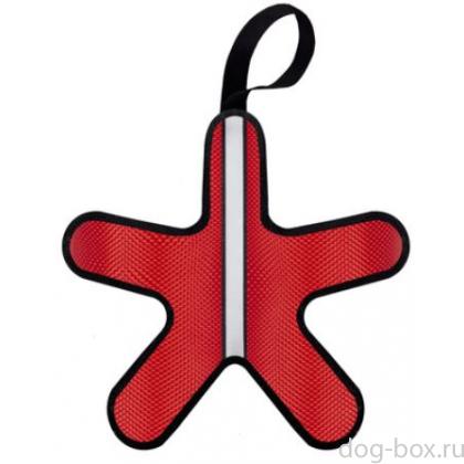 Игрушка для собак "Вилли", красная звезда со светоотражающей полоской, 29*29см-0