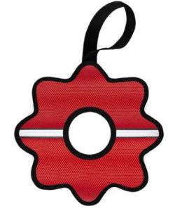 Игрушка для собак "Олли", красный цветок со светоотражающей полоской, 23*23см