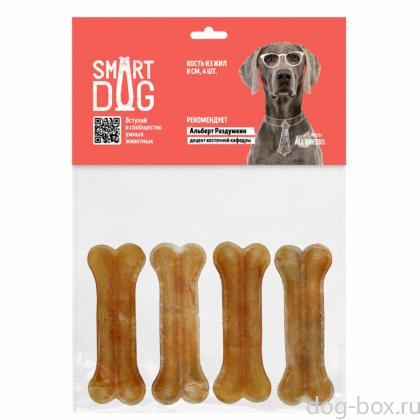 Лакомство для собак Кость из жил 8см, 4шт, 80г-0