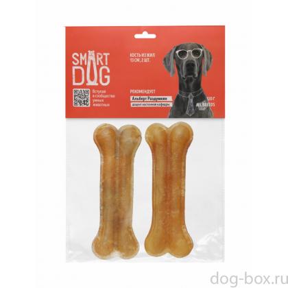 Лакомство для собак Кость из жил 13см, 2шт. 120г-0