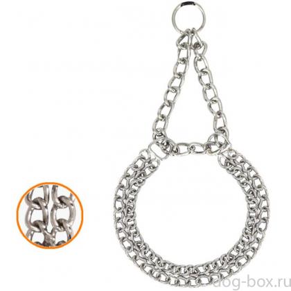 Ошейник-цепь для собак двухрядный, 70см-0