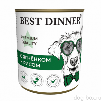 Консервы для собак Premium Меню №5 с ягненком и рисом, 340г-0