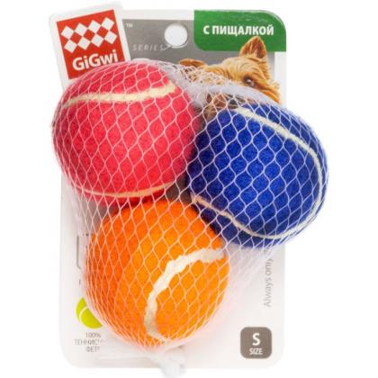 Игрушка для собак Три мяча с пищалкой маленькие 4,8см, серия CATCH & FETCH (75011)-1