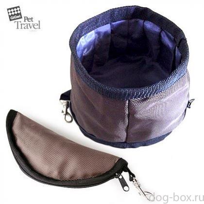 Миска дорожная для корма складная, на молнии 2л, серия PET TRAVEL (75203)-0