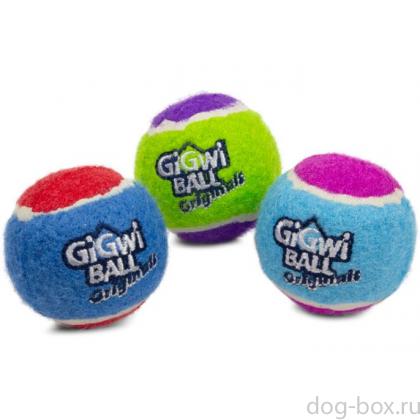 Игрушка для собак Три мяча с пищалкой 6,3см, серия GiGwi BALL Originals (75338)-0
