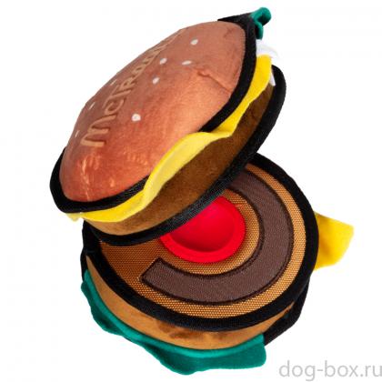 Игрушка для собак Гамбургер для тритсов с пищалкой 18см, серия TRICK'O'TREATS (75523)-0